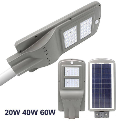 СОЛАРНА ЛАМПА С ДАТЧИК ЗА ДВИЖЕНИЕ, 20, 40, 60,90W IP65 + стойка