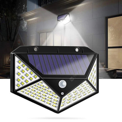 3бр. Соларна LED лампа със сензор за движение 100LED 7W