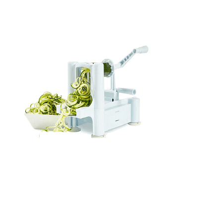 Спираловидна резачка за зеленчуци тип ренде с 3 различни остриета, Бяла