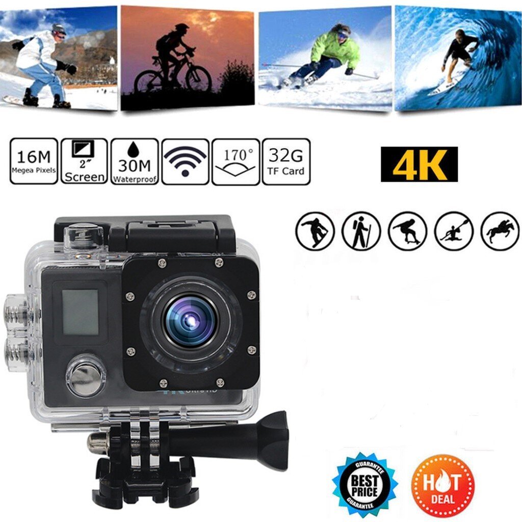 Спортна екшън камера, 4K с WIFI, 12 MP