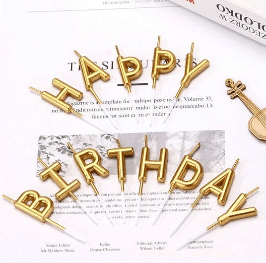 Свещички за торта за рожден ден, Happy Birthday