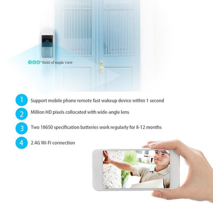 Smart Видеодомофон Звънец Wifi 720p