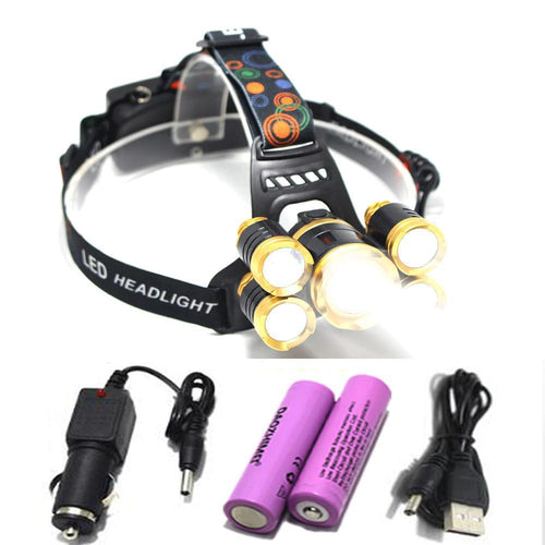 Водоустойчив челник 5-LED Zoom диода, с презареждащи се батерии