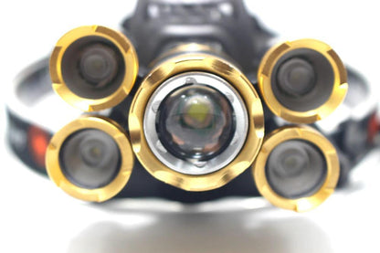 Водоустойчив челник 5-LED Zoom диода, с презареждащи се батерии