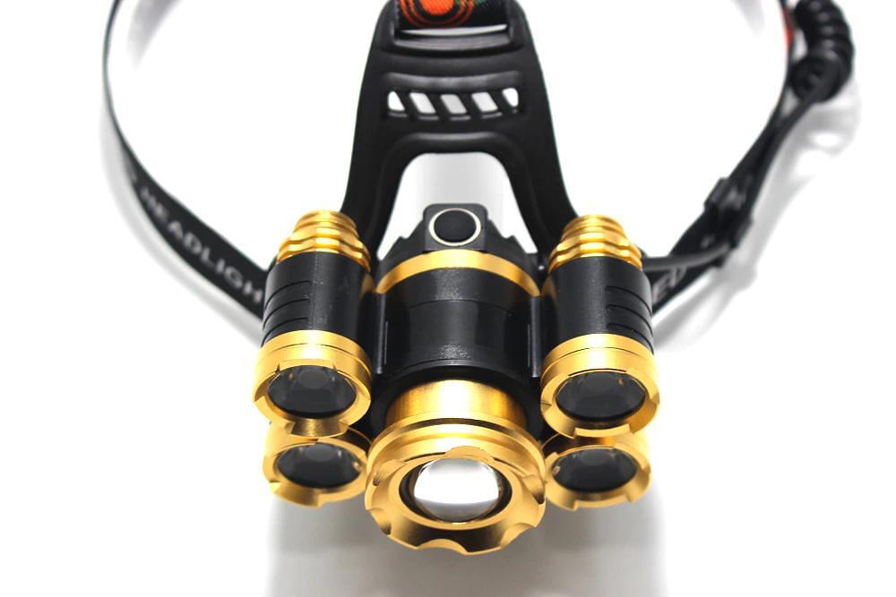 Водоустойчив челник 5-LED Zoom диода, с презареждащи се батерии