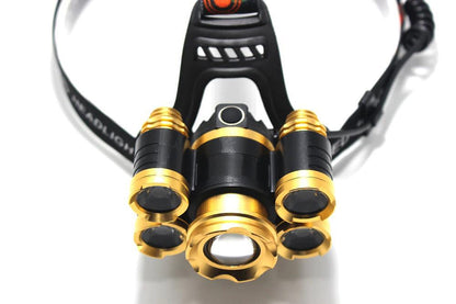Водоустойчив челник 5-LED Zoom диода, с презареждащи се батерии
