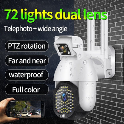 WIFI FULL HD 2.0MP 50 LED 355° ВЪРТЯЩА КАМЕРА с двойна камера и телефото, IP66 водоустойчива