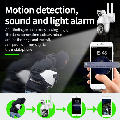 WIFI FULL HD 2.0MP 50 LED 355° ВЪРТЯЩА КАМЕРА с двойна камера и телефото, IP66 водоустойчива