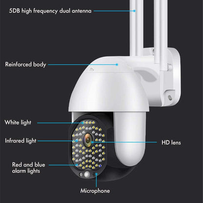 ВОДОУСТОЙЧИВА WIFI FULL HD 2.0MP 68 LED 320° ВЪРТЯЩА КАМЕРА С MOTION TRACKING