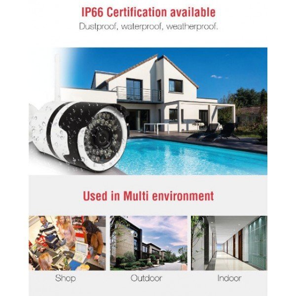 Wateproof Camera WIFI за външен монтаж, нощно виждане Full HD
