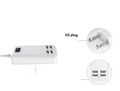 Зарядно настолно Digital One SP01031, 4 USB изхода, 1.5м, 15W, Desktop Charger, 1.5m