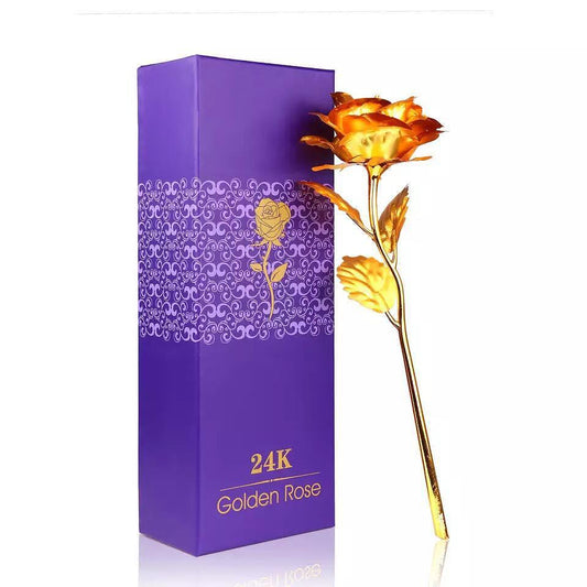 Златна роза Golden Rose, 24Kарата, Кутия, Подаръчна торбичка