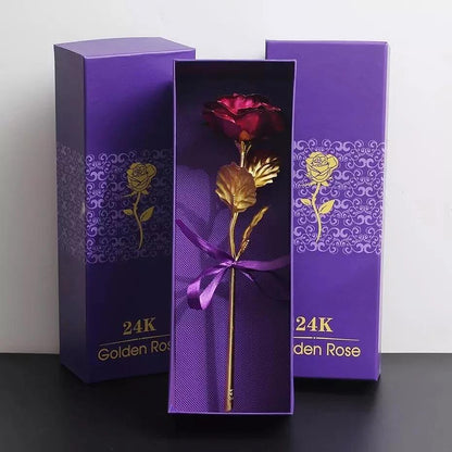 Златна роза Golden Rose, 24Kарата, Кутия, Подаръчна торбичка